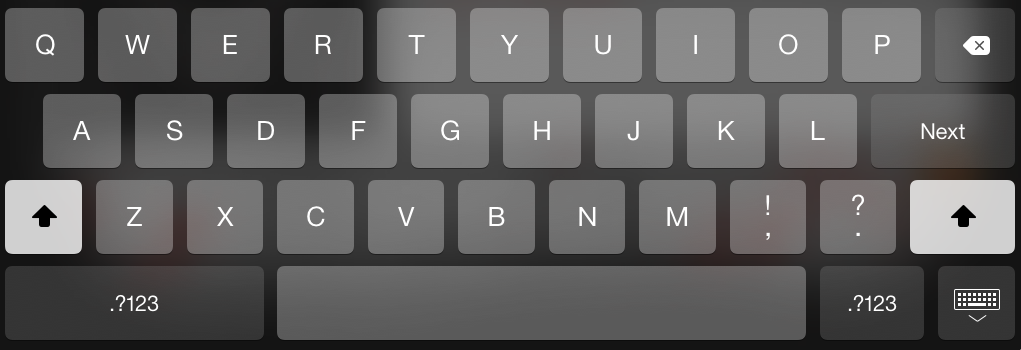 iOS coding black keyboard